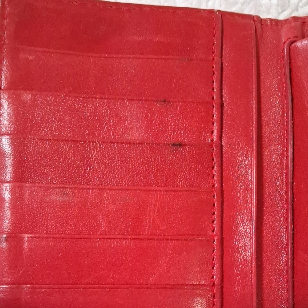 L.A.M.B. Matching Red and Beige Logo-Accent Leather Bag & Wallet - Picture 7 of 16